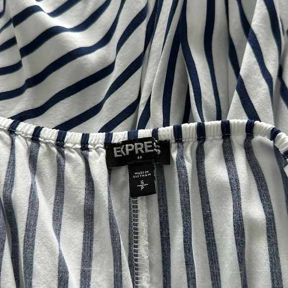 Express Blue and White Striped Dress Sz SM - Picture 5 of 8